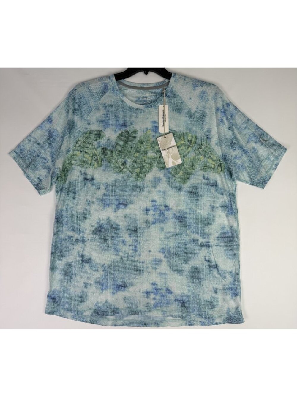 Tommy Bahama XL Island Sand Frond Tie Dye SS Tee Men's Aqua Splash